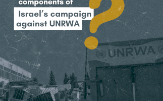 What are the components of Israel's campaign against UNRWA?