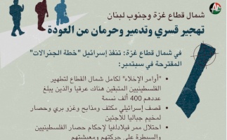شمال قطاع غزة وجنوب لبنان: تهجير قسري وتدمير وحرمان من العودة