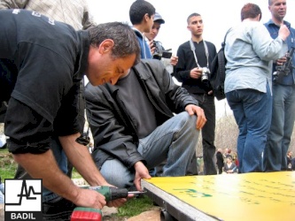Sign Posting in the depopulated village of Lifta, Jerusalem (Zochrot/BADIL, March 2005)