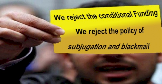 A statement issued by the PNCRCF - The Imposition of the European Union&rsquo;s Conditional Funding opens the door for further Zionist-Israeli conditions