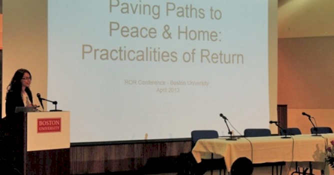 The Practicalities of Palestinian Refugees&rsquo; Return: a pivotal element in the Boston University Conference addressing the Palestinian Right of Return (11 April 2013)