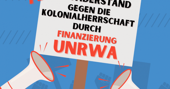 Aufruf Zum Widerstand Gegen die Kolonialherrschaft Durch Finanzierung UNRWA
