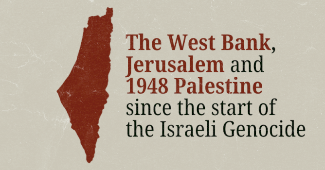The West Bank, 1948 Palestine and Jerusalem Since the Start of the Genocide
