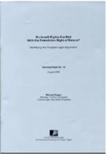 Do Israeli Rights ConflictwiththePalestinian Right of Return?Identifying Possible Legal Arguments