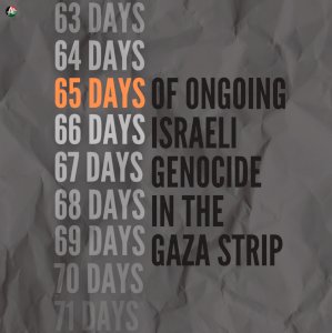 65 Days of the Israeli Genocidal War on the Gaza Strip