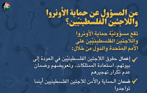 من المسؤول عن حماية الأونروا واللاجئين الفلسطينيين؟