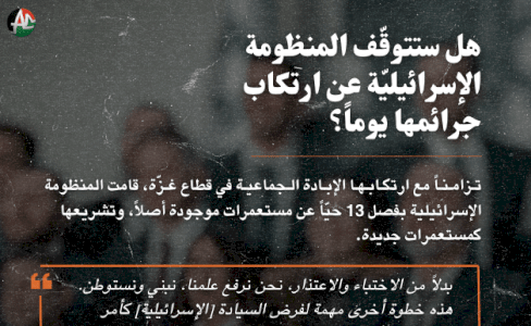 هل ستتوقف المنظومة الإسرائيلية عن ارتكاب جرائمها يوما؟