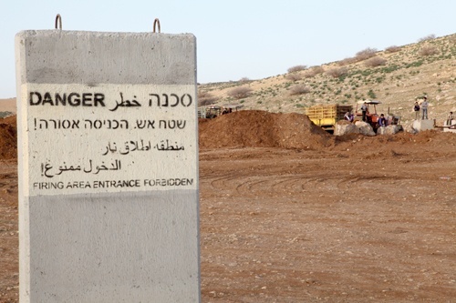 Huge trenches have been dug in the Jordan Valley as part of the Apartheid Wall system to prevent Palestinian access to agricultural lands, these areas are also 'live-fire zones' for the Israeli army. (© Photo: Rich Wiles/BADIL,2011)